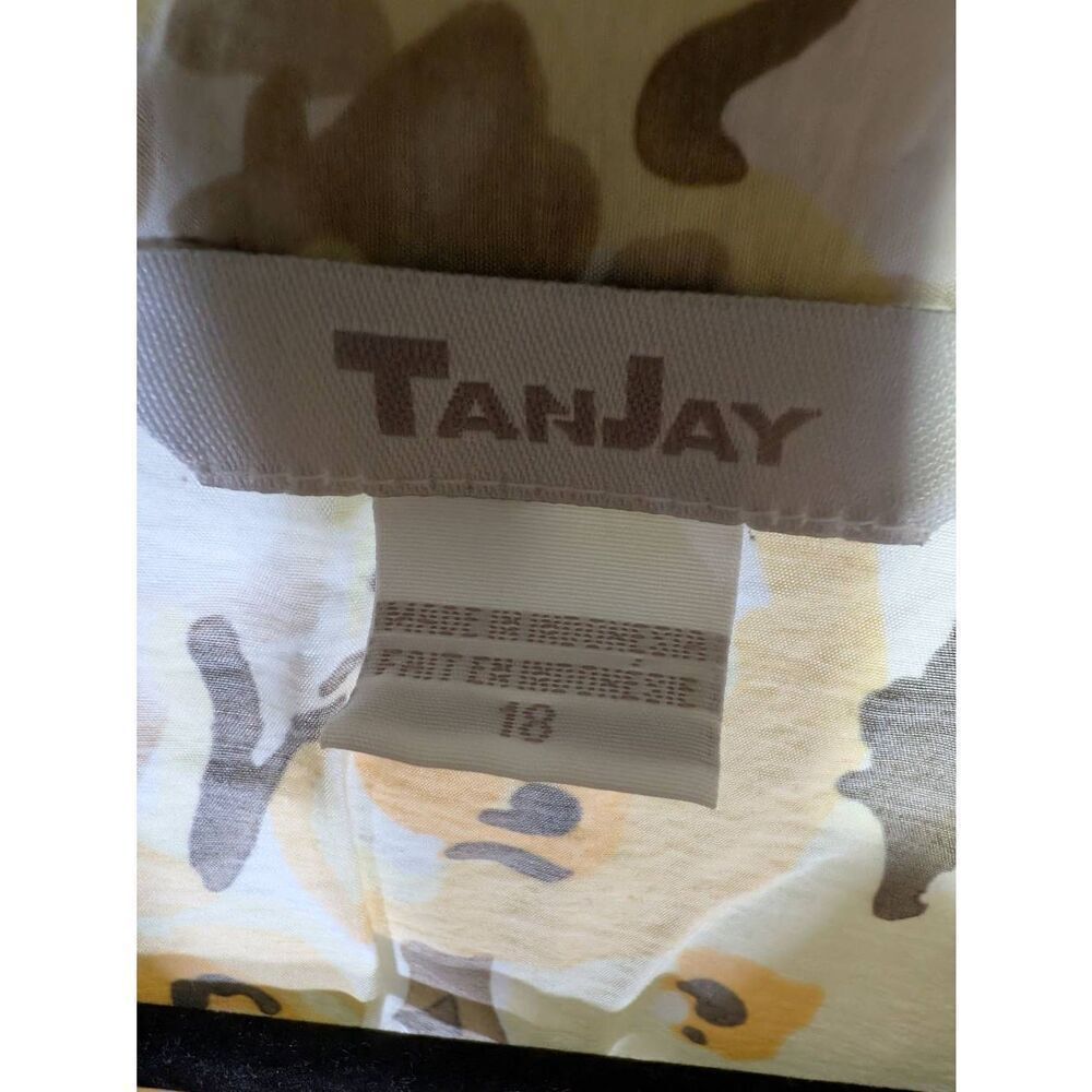 TanJay Yellow Tropical Floral Hawaiian Button Up Women's 18 - Picture 2 of 4